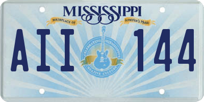 MS license plate AII144