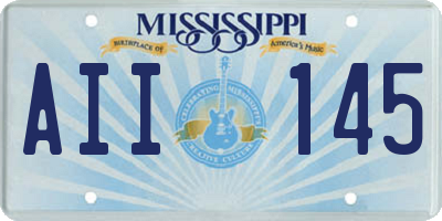 MS license plate AII145
