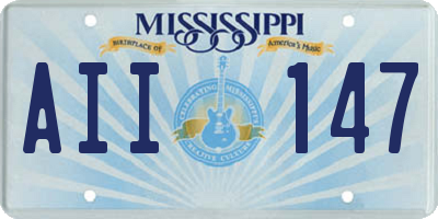 MS license plate AII147