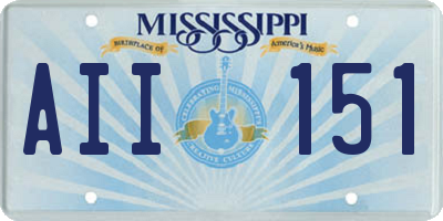 MS license plate AII151