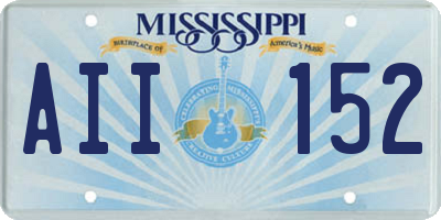 MS license plate AII152