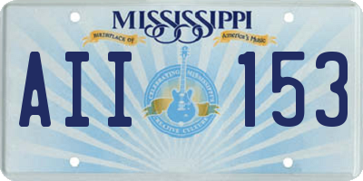 MS license plate AII153