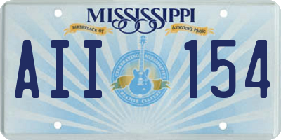 MS license plate AII154