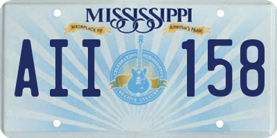 MS license plate AII158