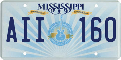 MS license plate AII160