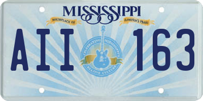 MS license plate AII163