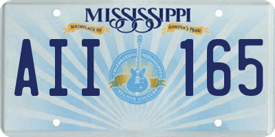 MS license plate AII165
