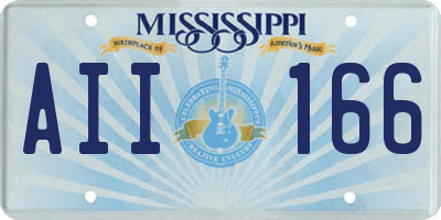 MS license plate AII166