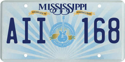 MS license plate AII168
