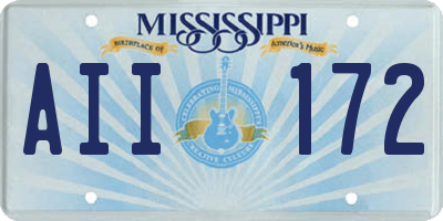 MS license plate AII172