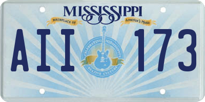 MS license plate AII173
