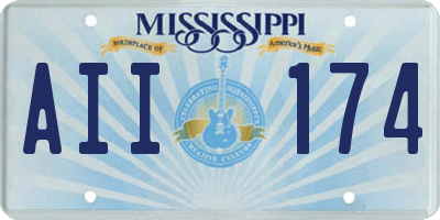MS license plate AII174