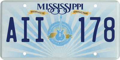 MS license plate AII178