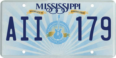 MS license plate AII179