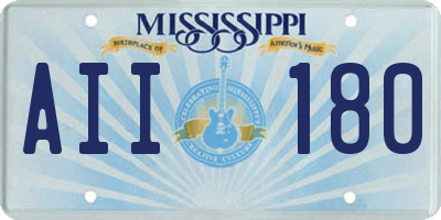 MS license plate AII180