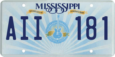 MS license plate AII181