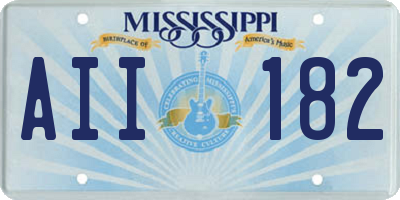 MS license plate AII182