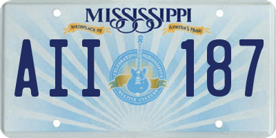 MS license plate AII187