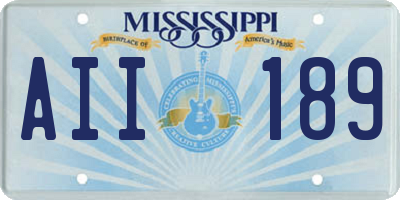 MS license plate AII189