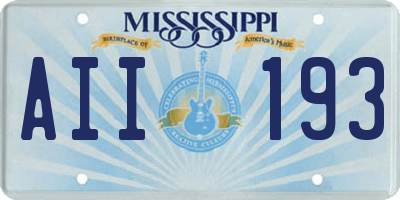 MS license plate AII193