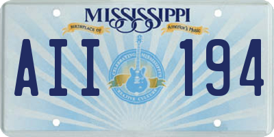 MS license plate AII194