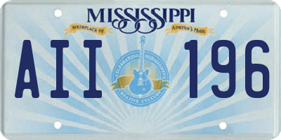 MS license plate AII196