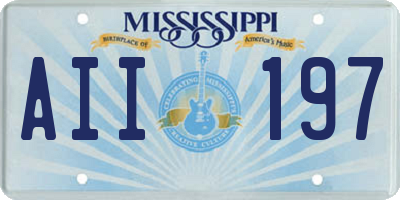 MS license plate AII197