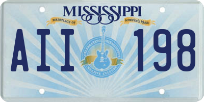 MS license plate AII198