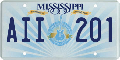 MS license plate AII201