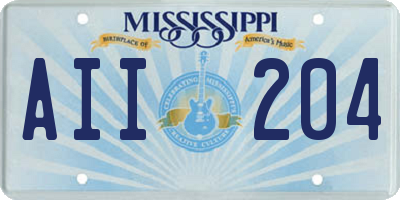 MS license plate AII204