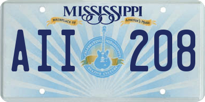 MS license plate AII208