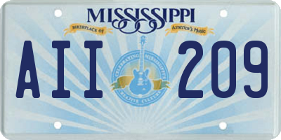 MS license plate AII209