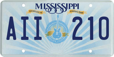 MS license plate AII210