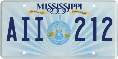 MS license plate AII212