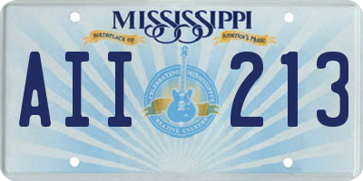 MS license plate AII213