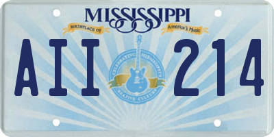 MS license plate AII214