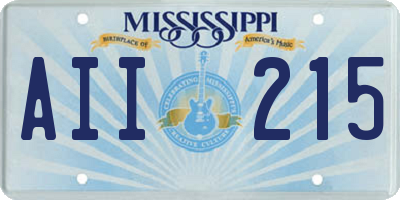 MS license plate AII215