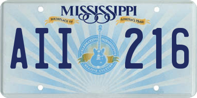 MS license plate AII216