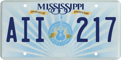 MS license plate AII217