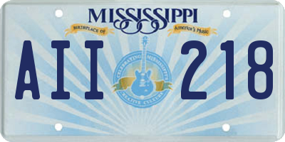 MS license plate AII218
