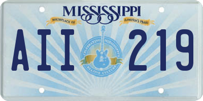 MS license plate AII219