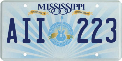 MS license plate AII223