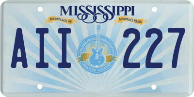 MS license plate AII227