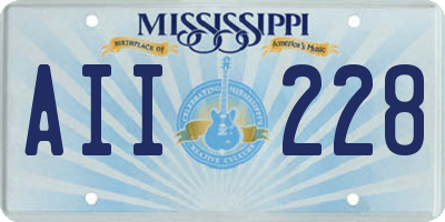 MS license plate AII228