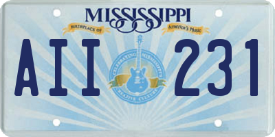 MS license plate AII231