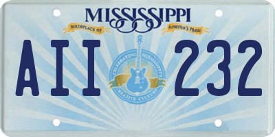 MS license plate AII232