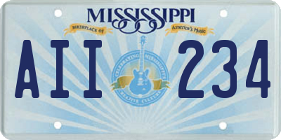 MS license plate AII234