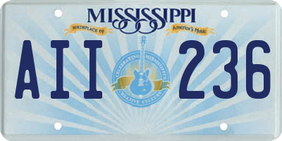 MS license plate AII236