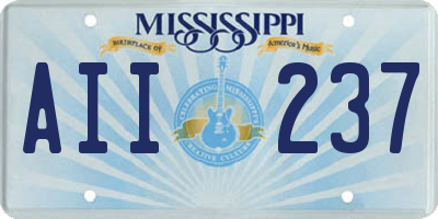 MS license plate AII237