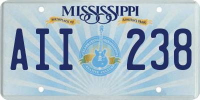 MS license plate AII238